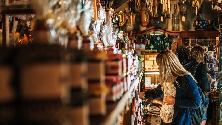 A woman in a Montenegrin shop