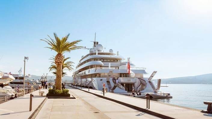 Yacht in marina