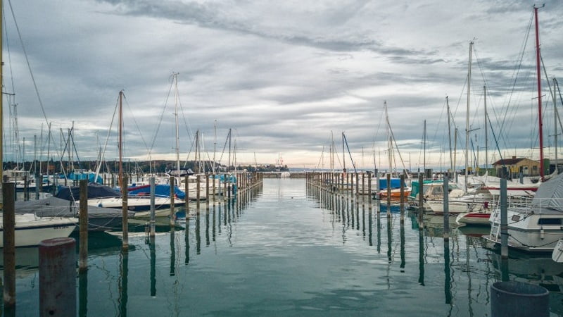 Yachts in a marina