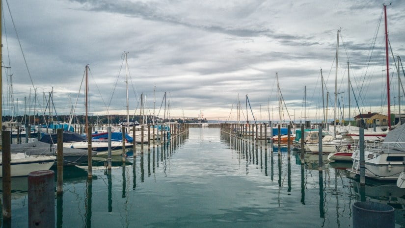 Yachts in a marina