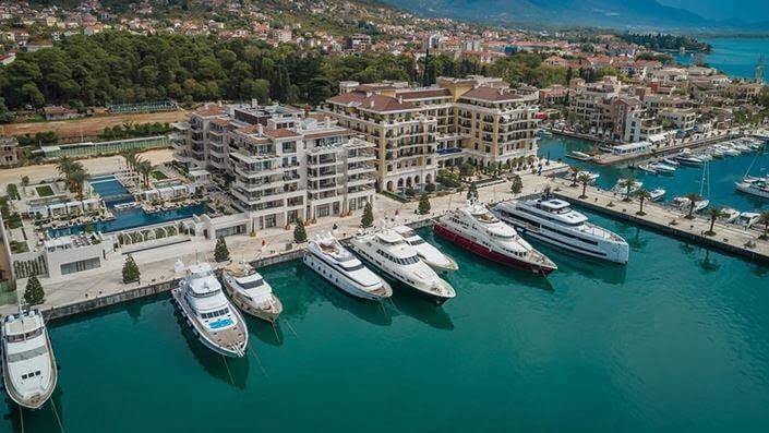Yachts in marina
