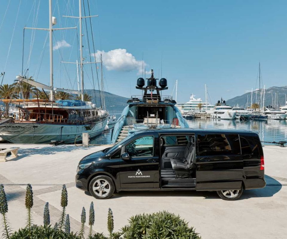 Van parked i the marina