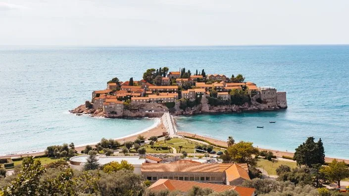 Island with houses